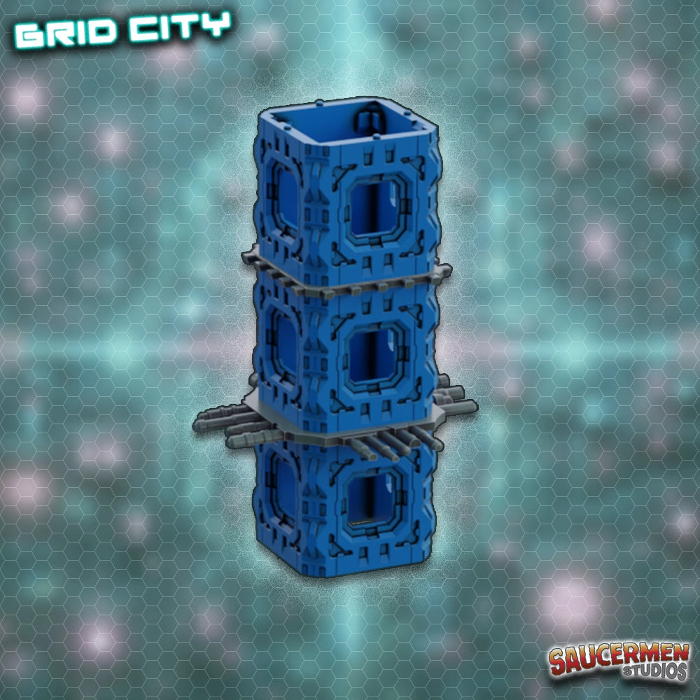 Grid City - Aerials & Beams - Sci-Fi Grimdark Miniatures by Saucermen Studios, Wargame Scale 3D Printed
