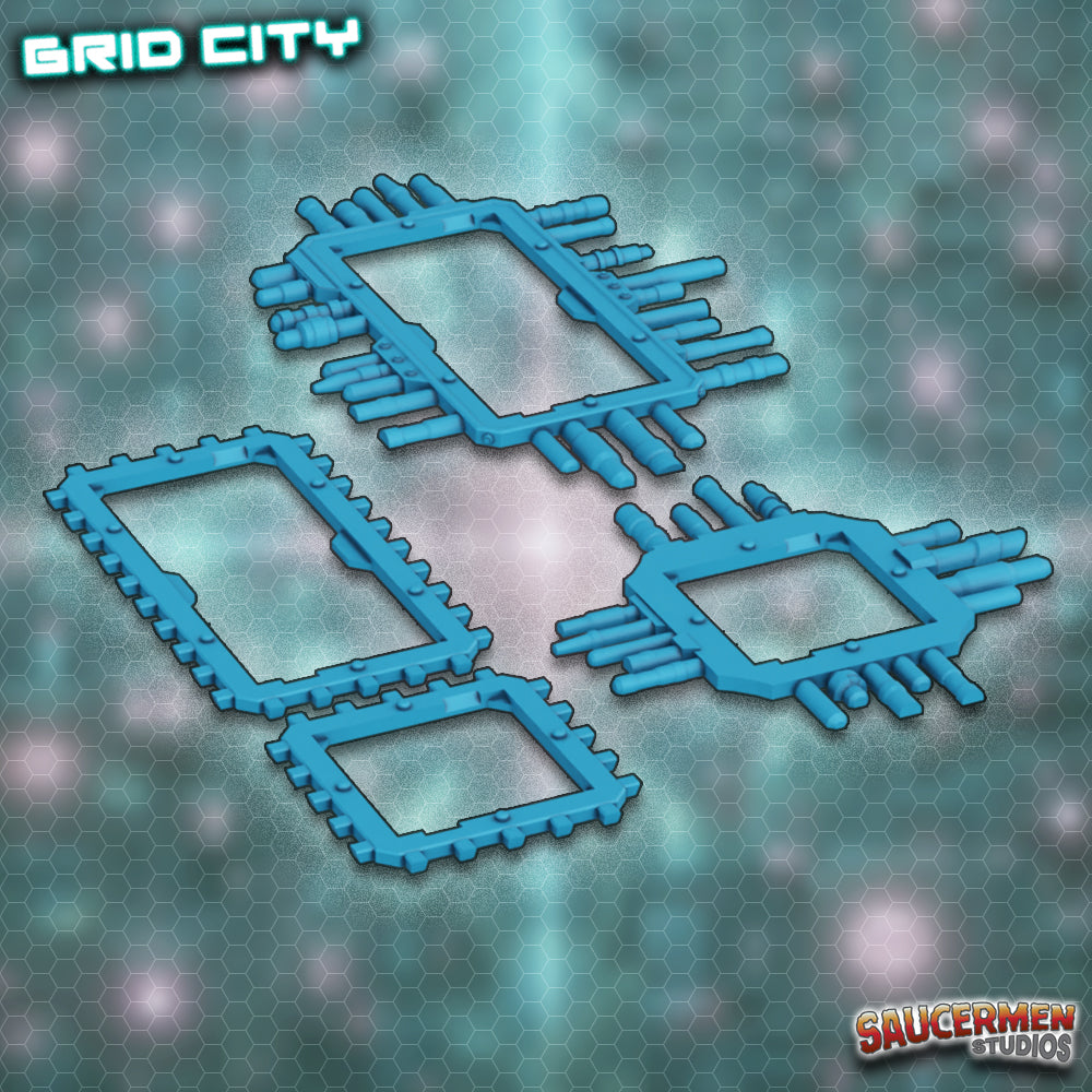 Grid City - Aerials & Beams - Sci-Fi Grimdark Miniatures by Saucermen Studios, Wargame Scale 3D Printed - photo 2