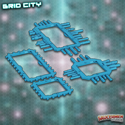 Grid City - Aerials & Beams - Sci-Fi Grimdark Miniatures by Saucermen Studios, Wargame Scale 3D Printed - photo 2