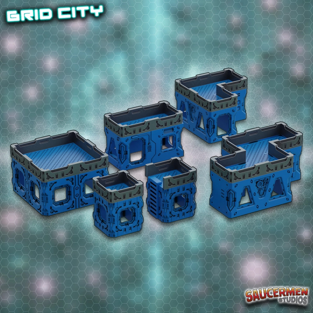 Grid City - Rooftop Barriers - Sci-Fi Grimdark Miniatures by Saucermen Studios, Wargame Scale 3D Printed - photo 2