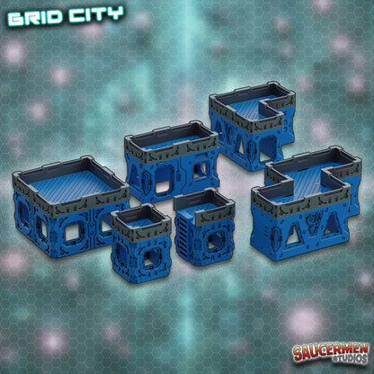 Grid City - Rooftop Barriers - Sci-Fi Grimdark Miniatures by Saucermen Studios, Wargame Scale 3D Printed - photo 2