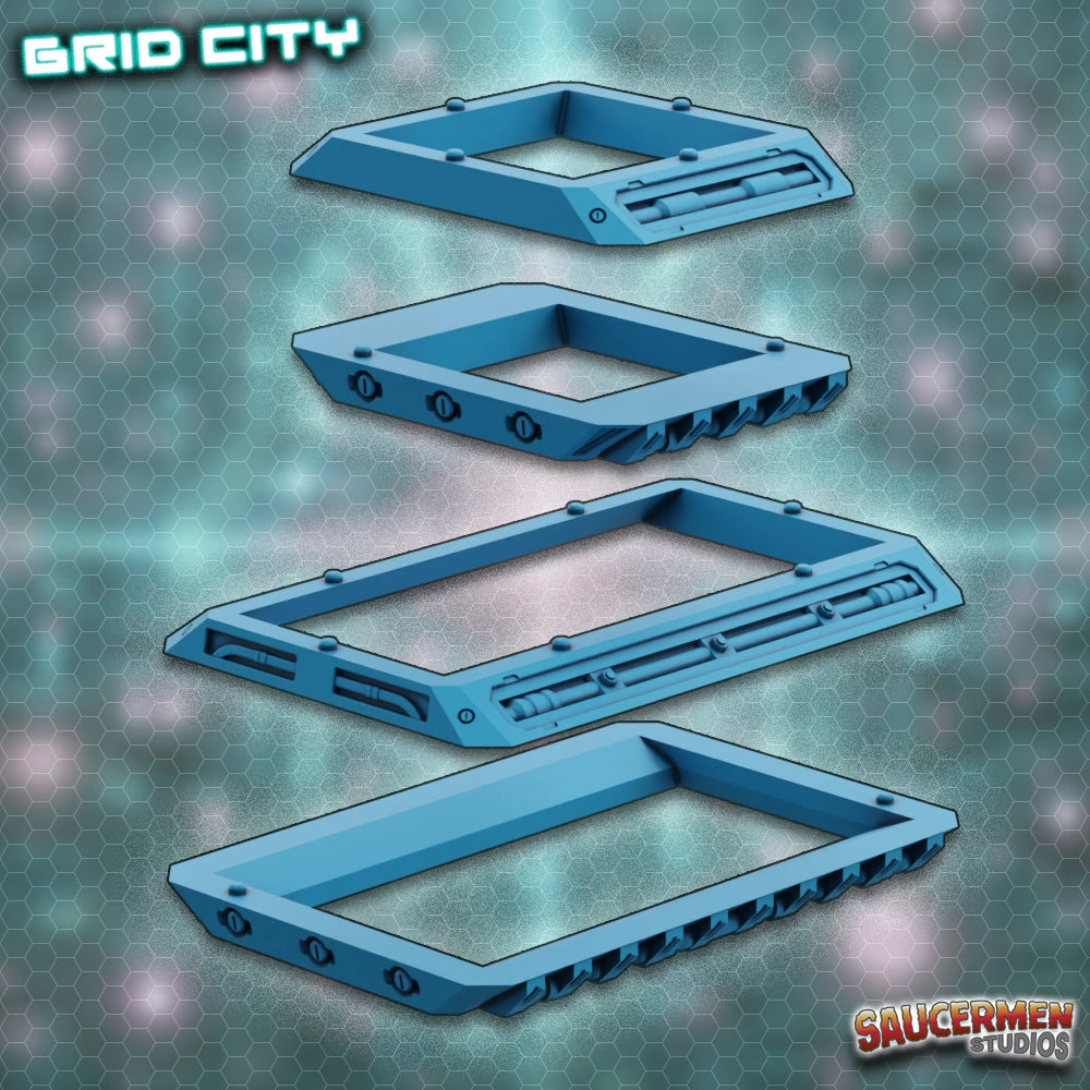 Grid City - Integration Kit for Flatline - Sci-Fi Grimdark Miniatures by Saucermen Studios, Wargame Scale 3D Printed - photo 2
