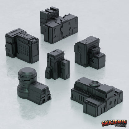 6mm Cyber City Buildings - Sci-Fi Grimdark Miniatures by Saucermen Studios, Wargame Scale 3D Printed