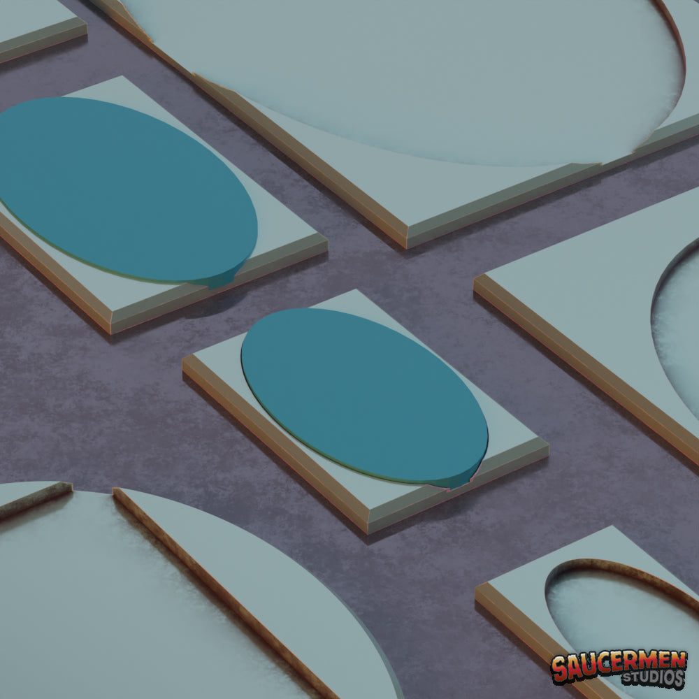 Oval to Rectangle Base Converters - Sci-Fi Grimdark Miniatures by Saucermen Studios, Wargame Scale 3D Printed - photo 2