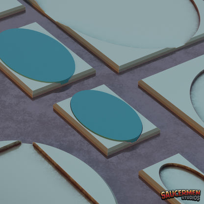 Oval to Rectangle Base Converters - Sci-Fi Grimdark Miniatures by Saucermen Studios, Wargame Scale 3D Printed - photo 2