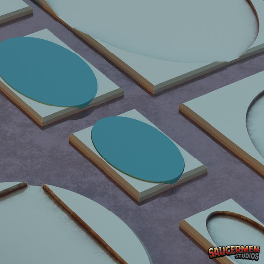 Oval to Rectangle Base Converters - Sci-Fi Grimdark Miniatures by Saucermen Studios, Wargame Scale 3D Printed - photo 2