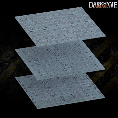 DarkHyve Assault - 6 inch Tiles Kit - Sci-Fi Grimdark Miniatures by Saucermen Studios, Wargame Scale 3D Printed