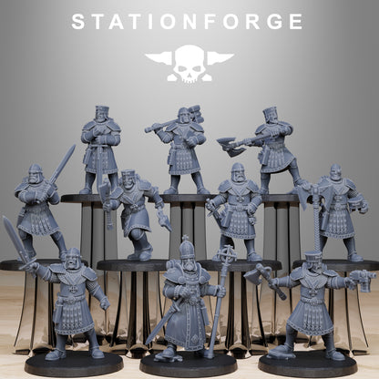 Vodalites Melee Infantry, Modular Sci-Fi Miniatures by STATIONFORGE, Grimdark Wargames Proxy