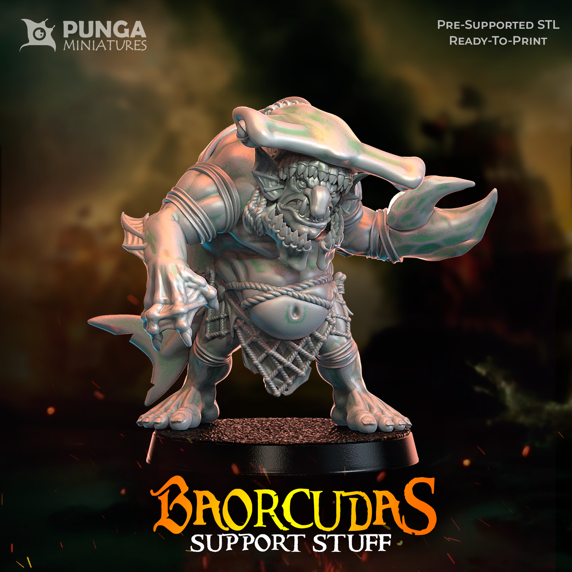 Troll Pirate Alternative by Punga Miniatures - Wargame Scale 3D Printed Miniature