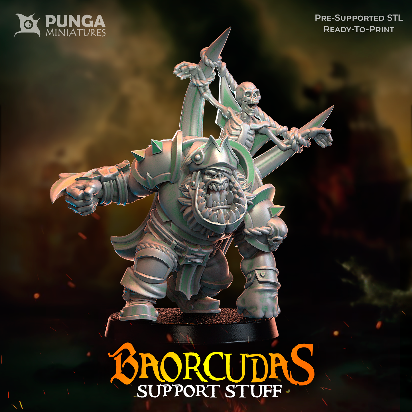 Star Player Orc Warlord by Punga Miniatures - Wargame Scale 3D Printed Miniature