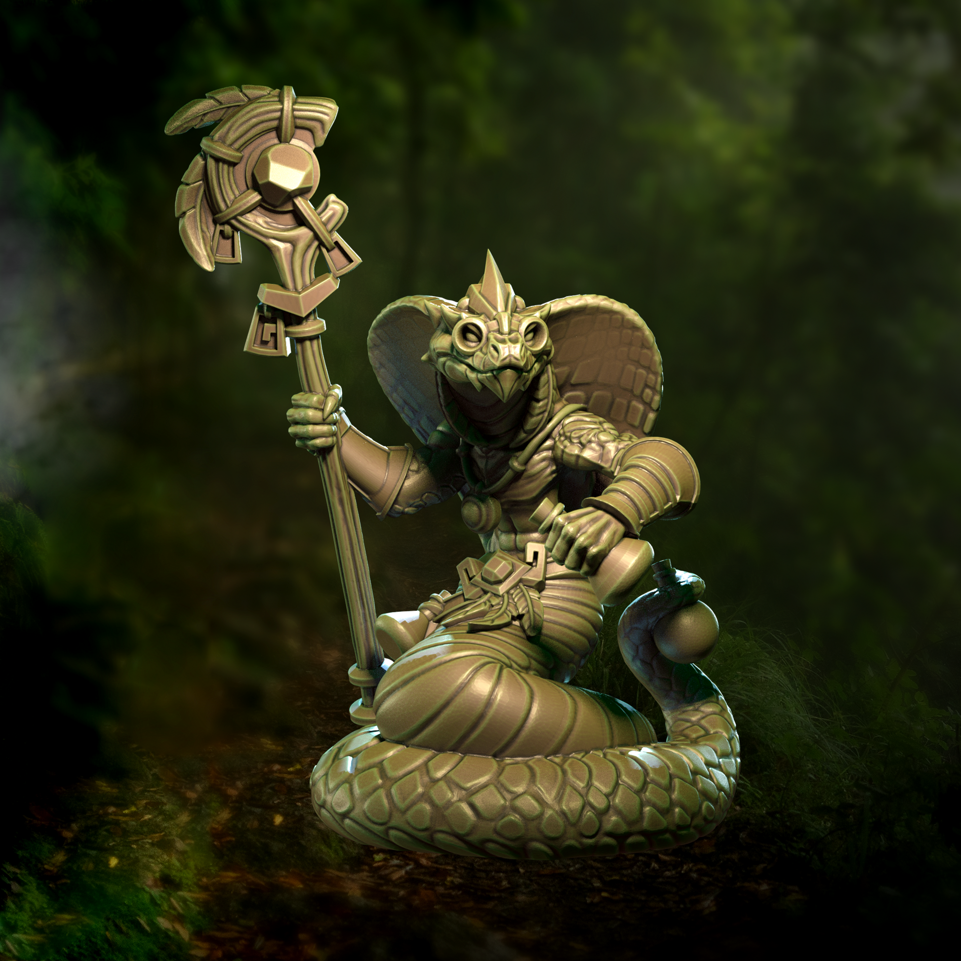 Snakeman Doctor by Punga Miniatures - Wargame Scale 3D Printed Miniature