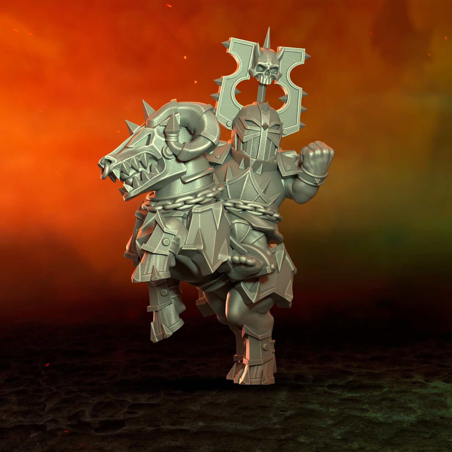 Chaos Rider Star Player by Punga Miniatures - Wargame Scale 3D Printed Miniature