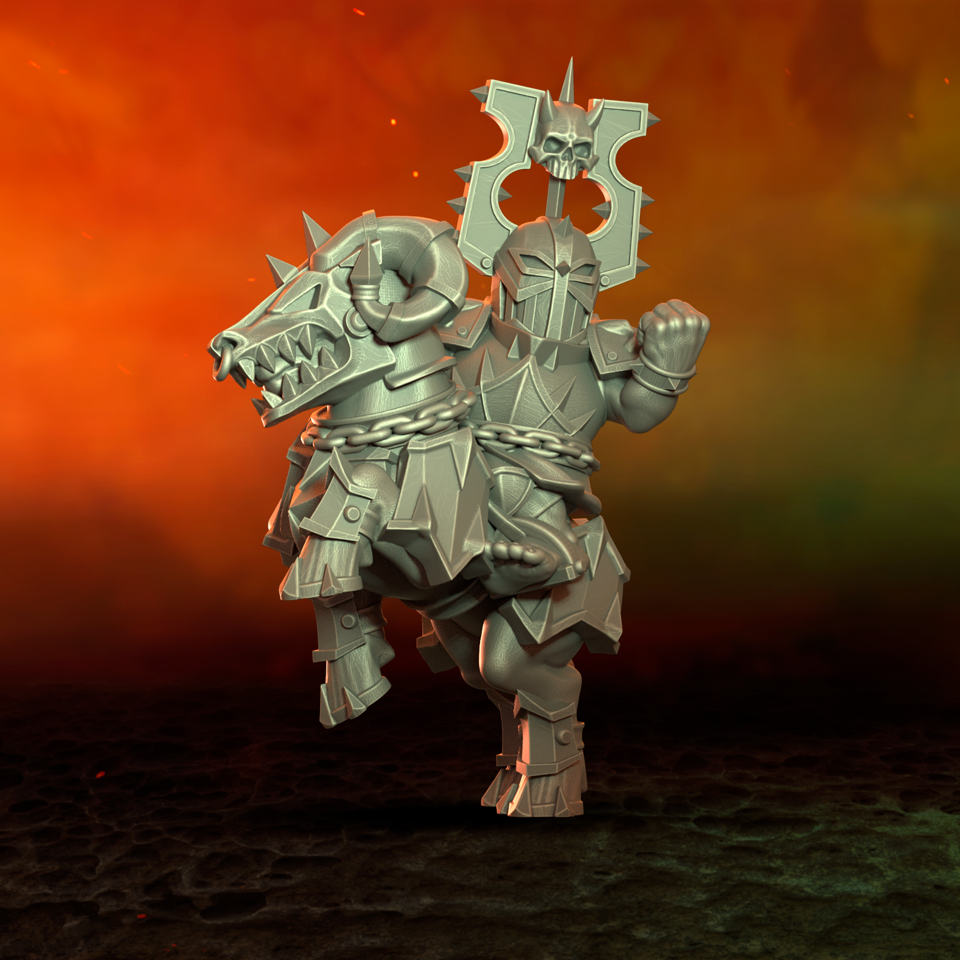 Chaos Rider Star Player by Punga Miniatures - Wargame Scale 3D Printed Miniature