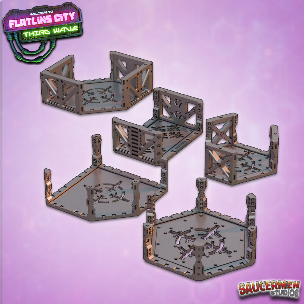 Flatline City: Third Wave - Gantry Walkthroughs - Sci-Fi Grimdark Miniatures by Saucermen Studios, Wargame Scale 3D Printed