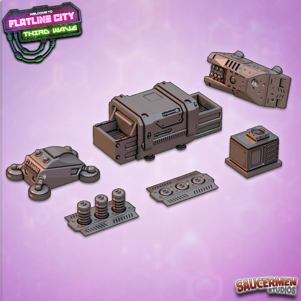 Flatline City: Third Wave - Urban Scatter - Sci-Fi Grimdark Miniatures by Saucermen Studios, Wargame Scale 3D Printed