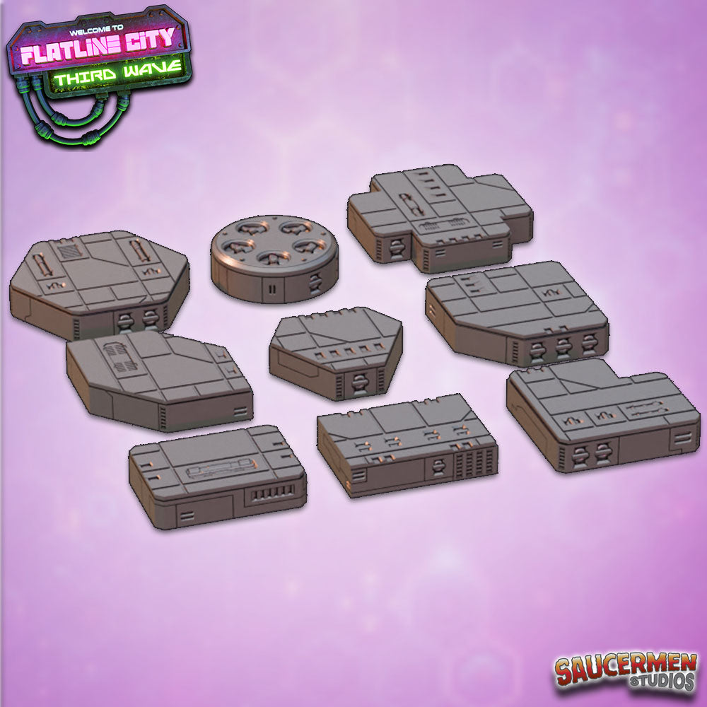 Flatline City: Third Wave - Half Height Risers - Sci-Fi Grimdark Miniatures by Saucermen Studios, Wargame Scale 3D Printed