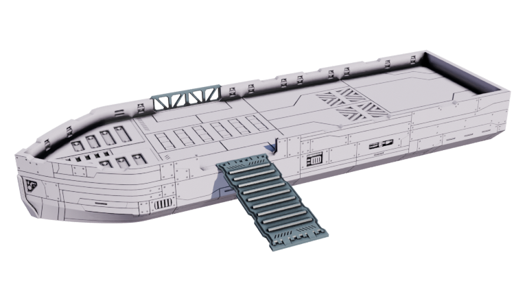 Flatline City: Third Wave - Modular Ship & Docks - Sci-Fi Grimdark Miniatures by Saucermen Studios, Wargame Scale 3D Printed - photo 2