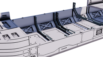 Flatline City: Third Wave - Modular Ship & Docks - Sci-Fi Grimdark Miniatures by Saucermen Studios, Wargame Scale 3D Printed - photo 3