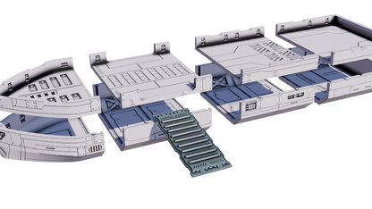 Flatline City: Third Wave - Modular Ship & Docks - Sci-Fi Grimdark Miniatures by Saucermen Studios, Wargame Scale 3D Printed - photo 4