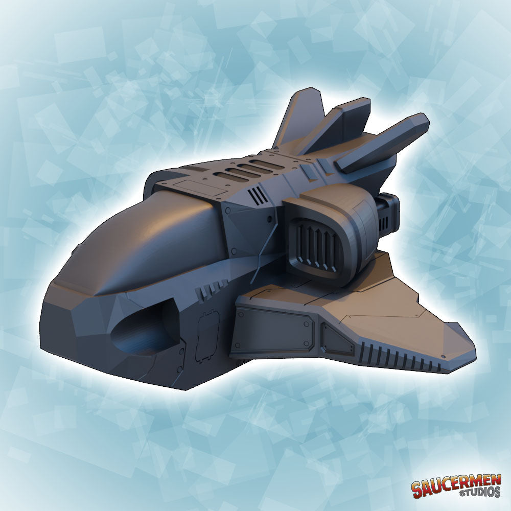 Scatter: Fighter Ship - Sci-Fi Grimdark Miniatures by Saucermen Studios, Wargame Scale 3D Printed