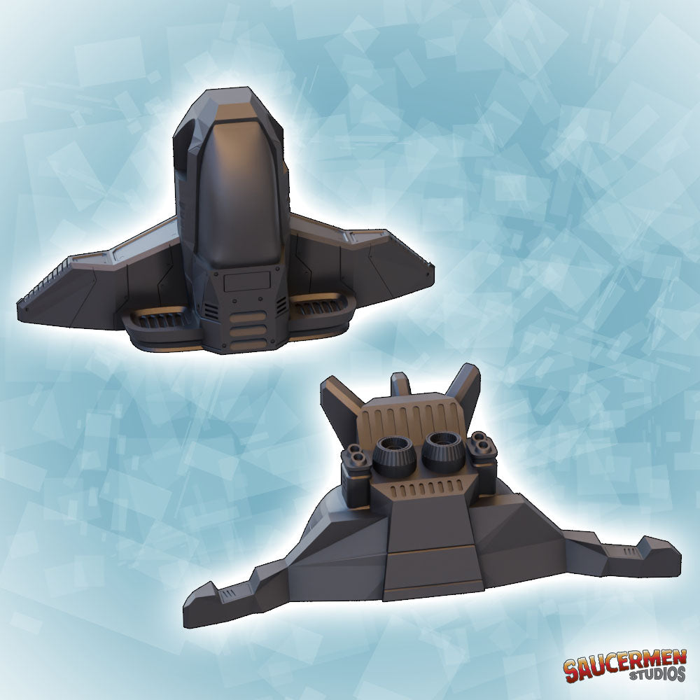 Scatter: Fighter Ship - Sci-Fi Grimdark Miniatures by Saucermen Studios, Wargame Scale 3D Printed - photo 2