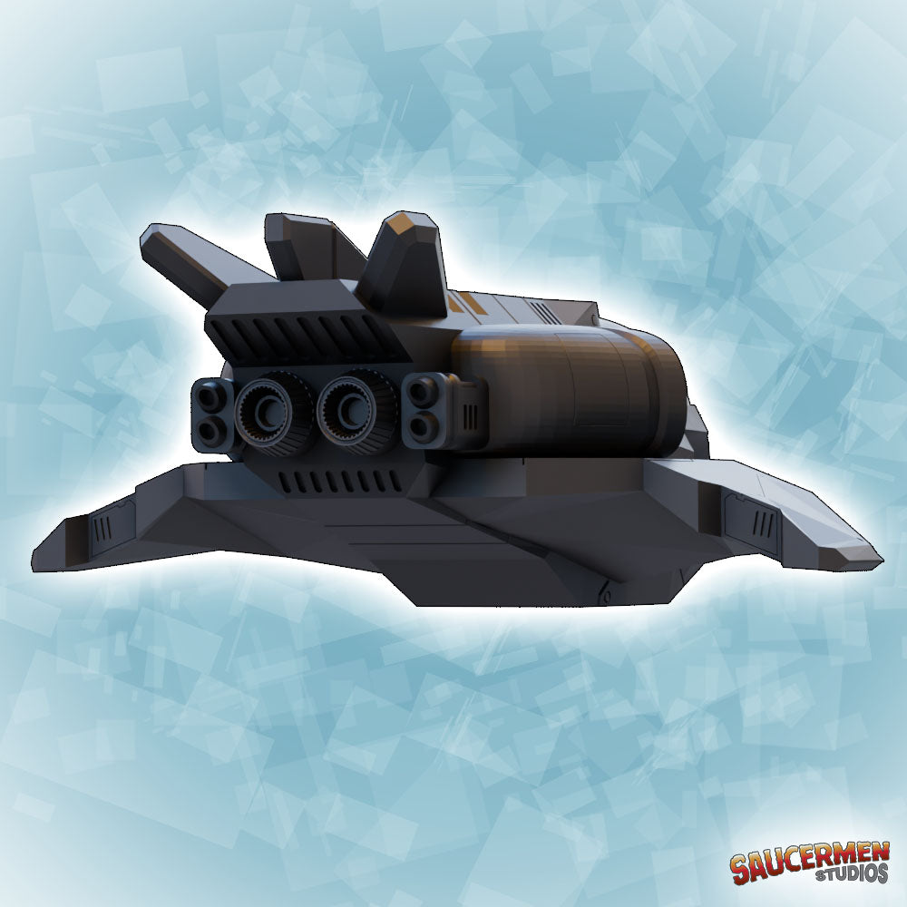 Scatter: Fighter Ship - Sci-Fi Grimdark Miniatures by Saucermen Studios, Wargame Scale 3D Printed - photo 3