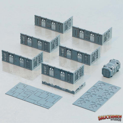40K Tournament Terrain - Gothic Ruins & Buildings - Sci-Fi Grimdark Miniatures by Saucermen Studios, Wargame Scale 3D Printed - photo 3