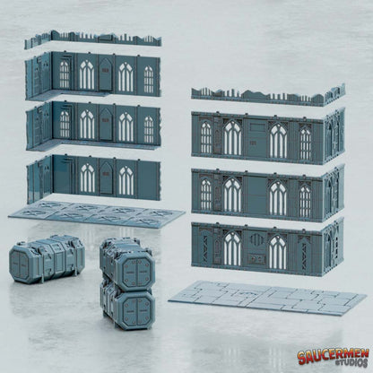 40K Tournament Terrain - Gothic Ruins & Buildings - Sci-Fi Grimdark Miniatures by Saucermen Studios, Wargame Scale 3D Printed - photo 4