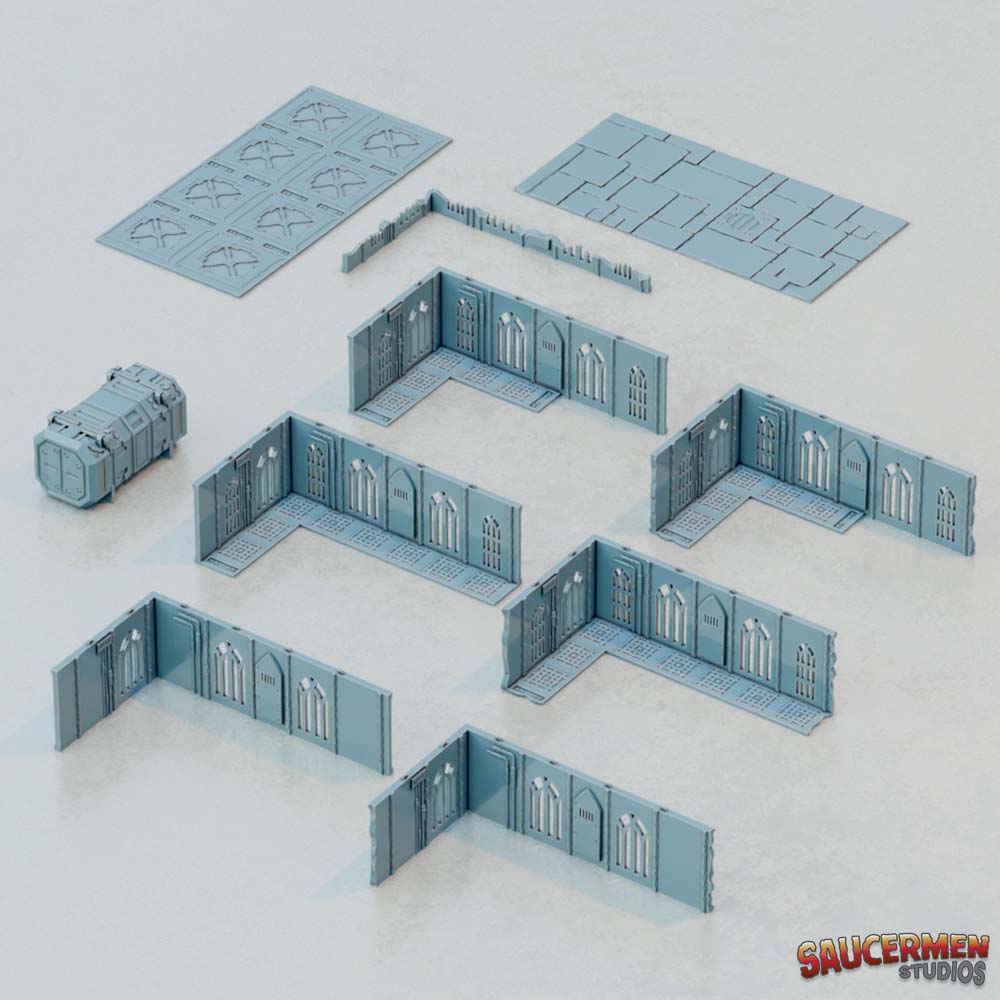 40K Tournament Terrain - Gothic Ruins & Buildings - Sci-Fi Grimdark Miniatures by Saucermen Studios, Wargame Scale 3D Printed - photo 5