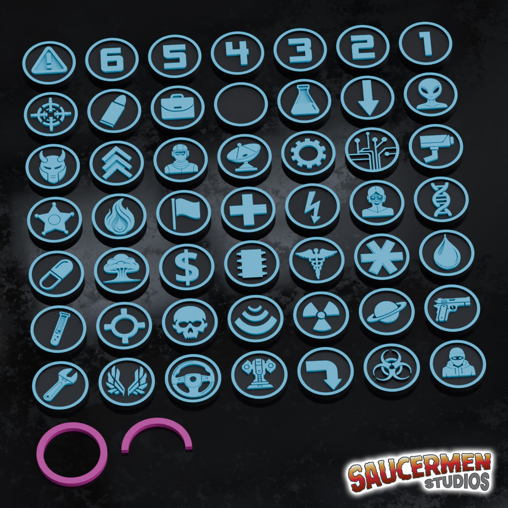 Sci-fi RPG Tokens – Pack One - Sci-Fi Grimdark Miniatures by Saucermen Studios, Wargame Scale 3D Printed
