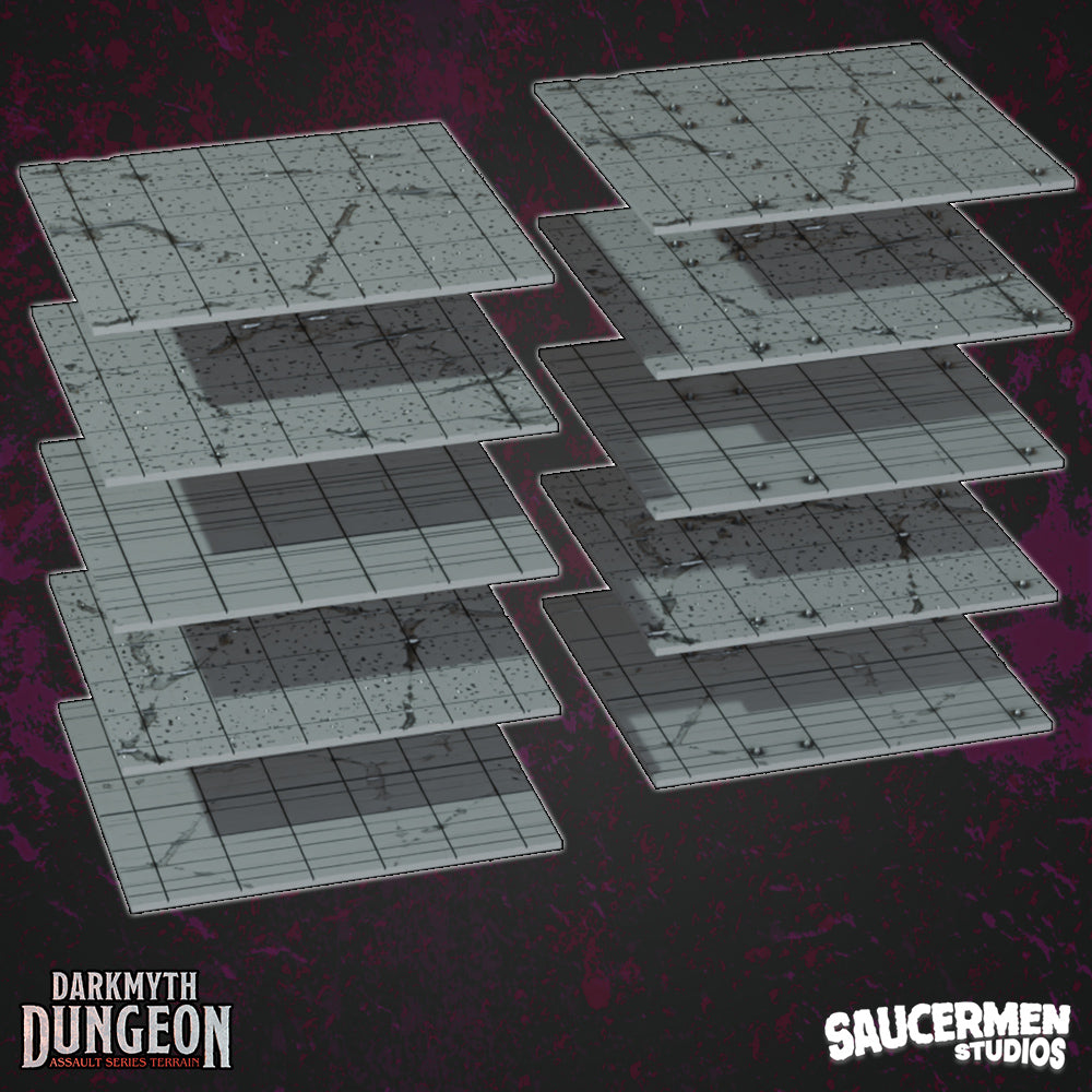DarkMyth Dungeon - 6 inch Tiles - Sci-Fi Grimdark Miniatures by Saucermen Studios, Wargame Scale 3D Printed