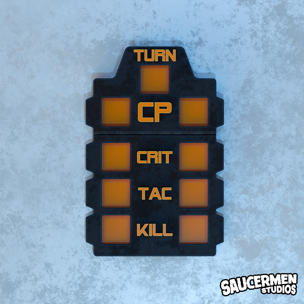 Kill Team 2024 Score Tracker Dashboard - Sci-Fi Grimdark Miniatures by Saucermen Studios, Wargame Scale 3D Printed