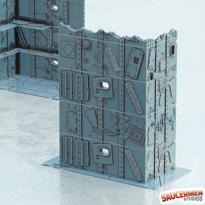 40K Tournament Terrain – Scrap Ork Buildings - Sci-Fi Grimdark Miniatures by Saucermen Studios, Wargame Scale 3D Printed
