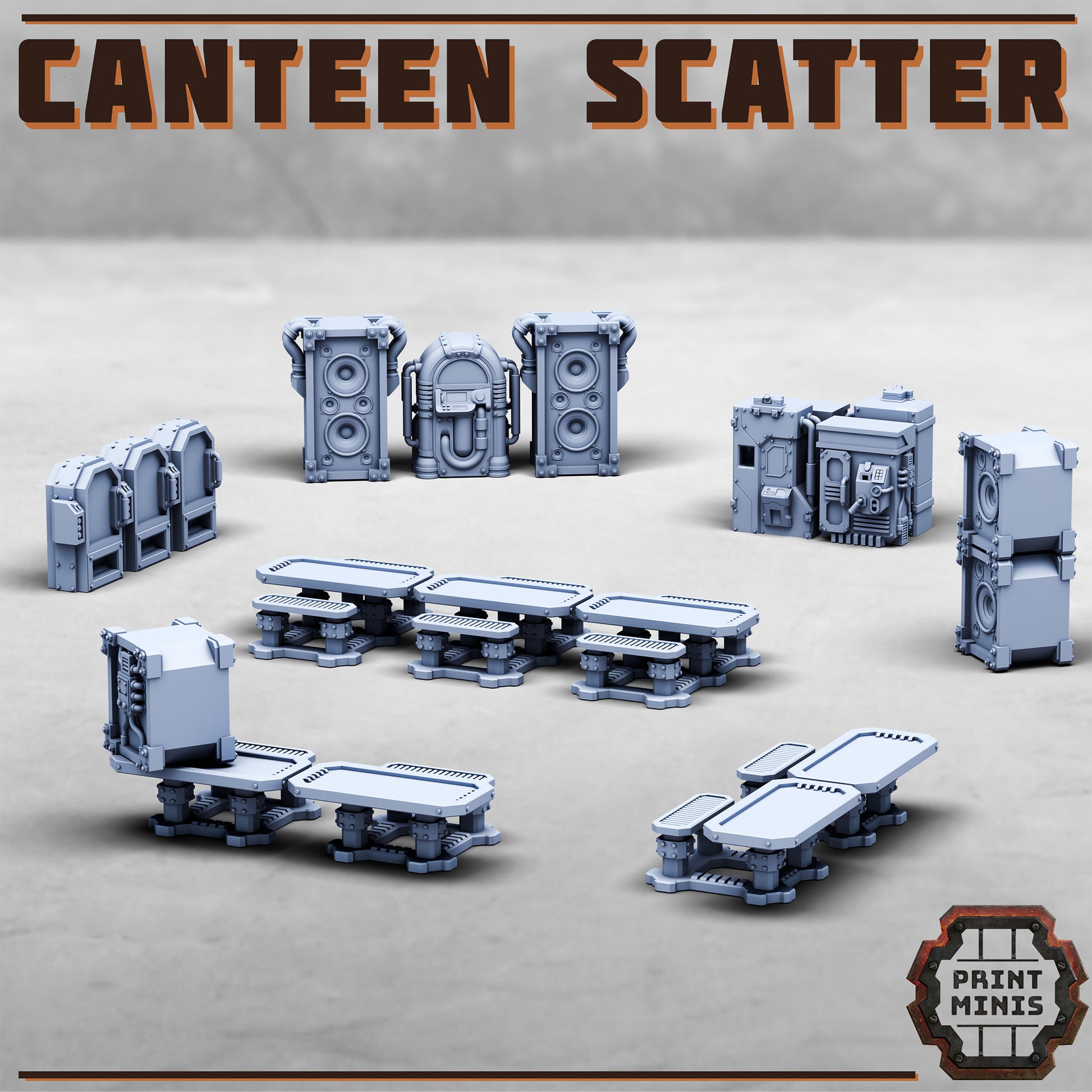 Canteen Scatter, Sci-Fi Grimdark Terrain by STATIONFORGE