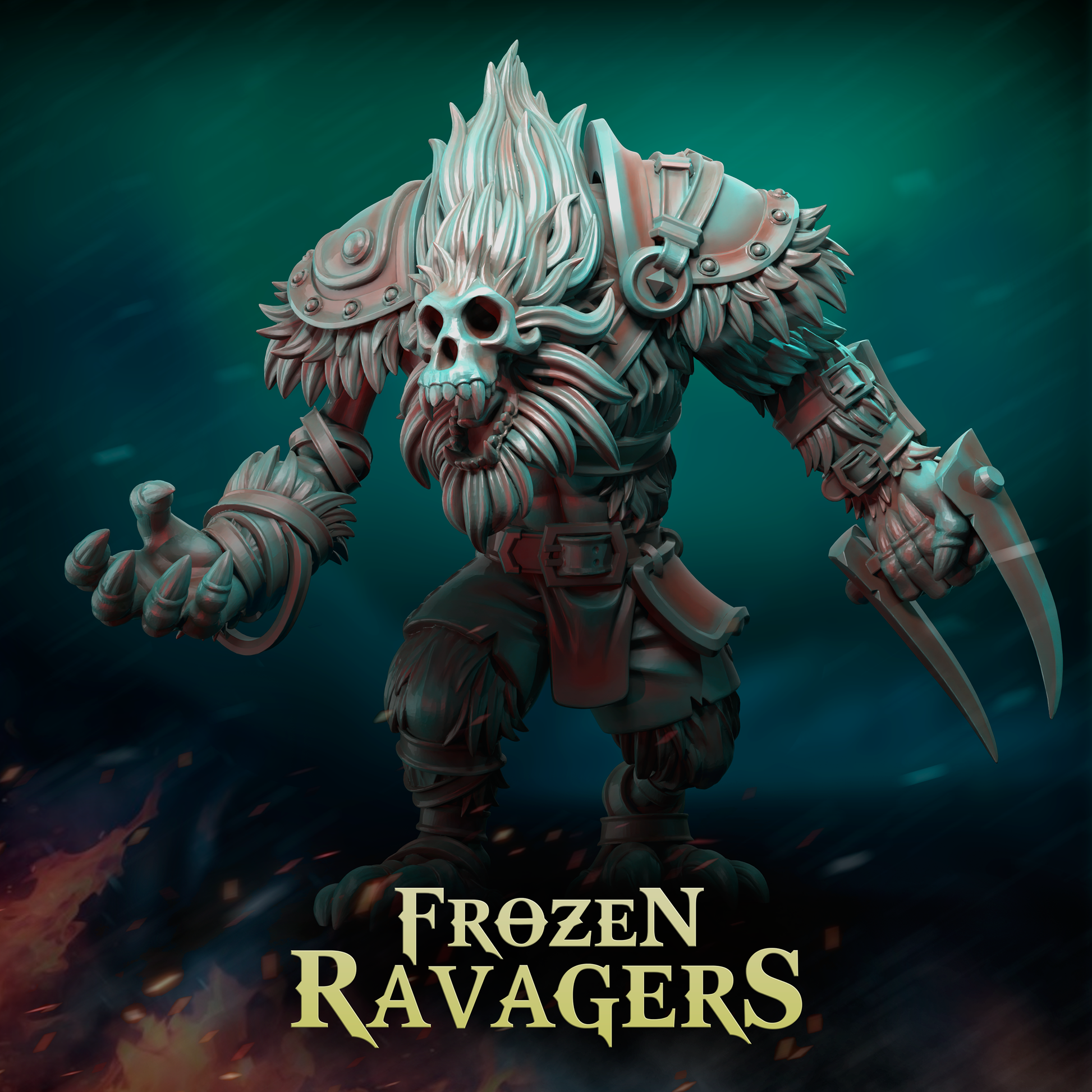 Frozen Yeti by Punga Miniatures - Wargame Scale 3D Printed Miniature