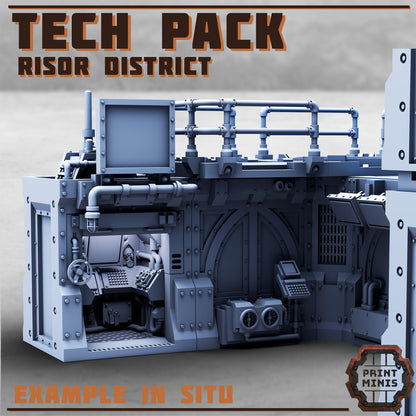 Tech Pack - Risor District Expansion - Sci-Fi City Skirmish Wargaming Terrain by Print Minis - photo 2
