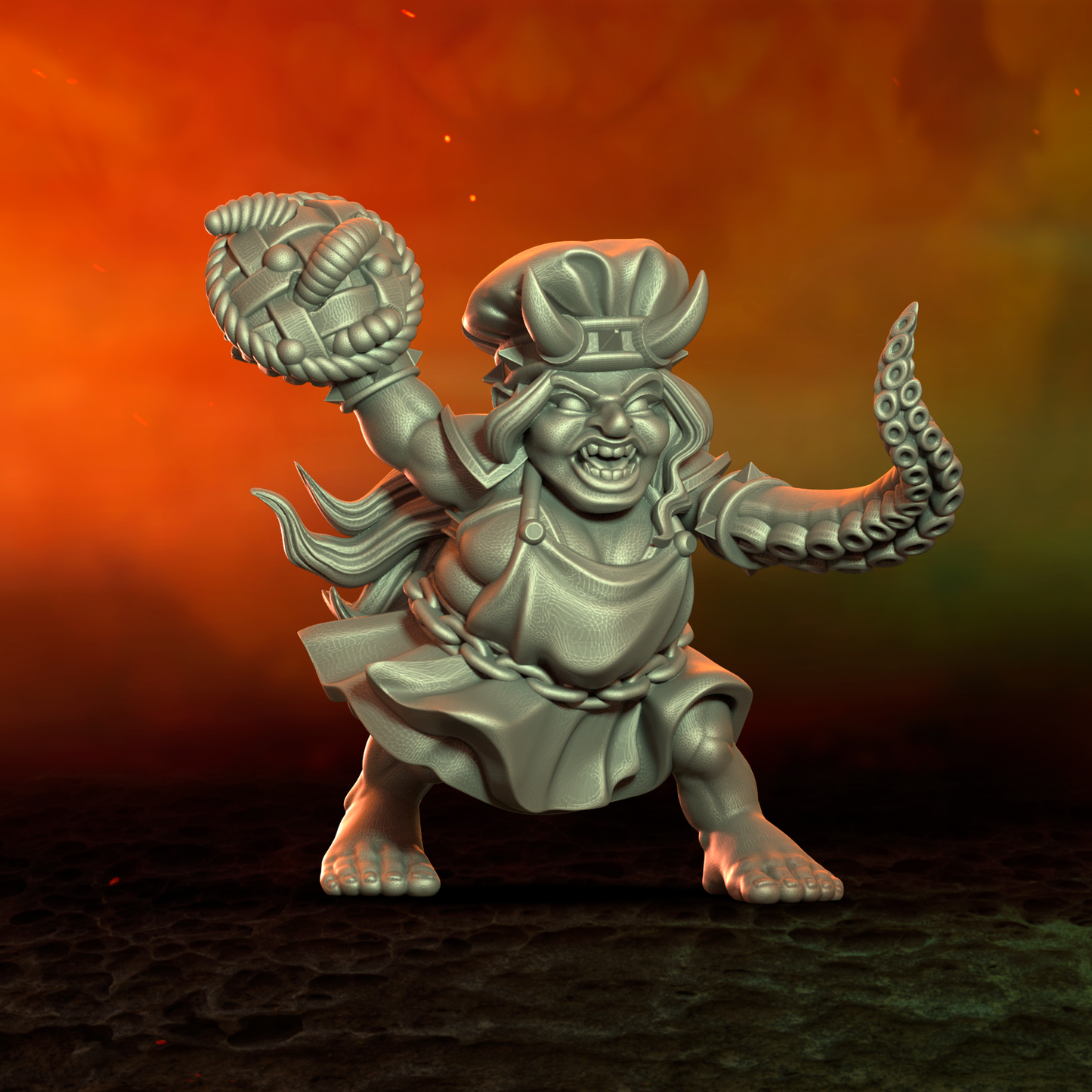 Chaos Cook Star Player by Punga Miniatures - Wargame Scale 3D Printed Miniature