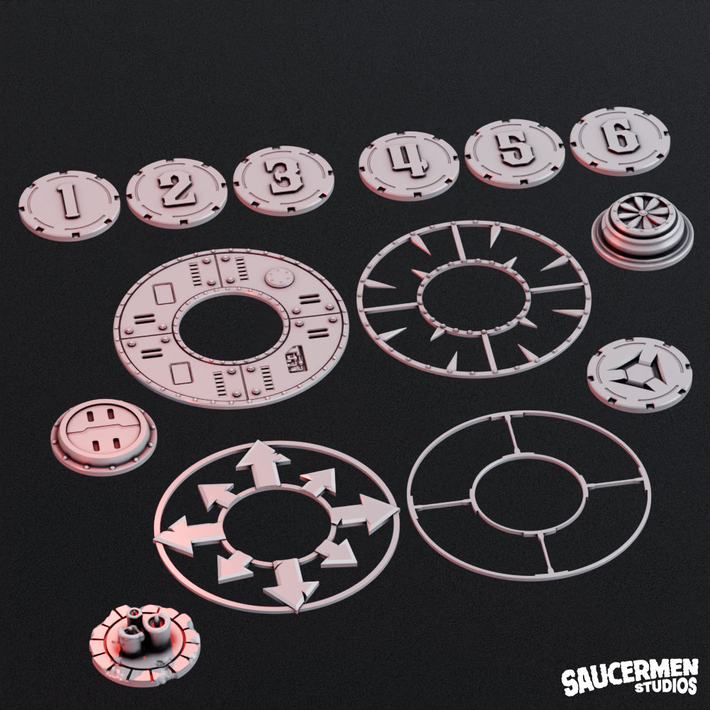 Kill Team Objective Markers – Pack one - Sci-Fi Grimdark Miniatures by Saucermen Studios, Wargame Scale 3D Printed - photo 3