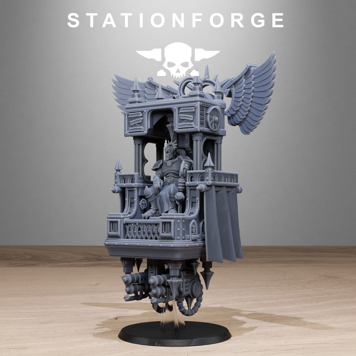 Vodalites Flying Throne, Modular Sci-Fi Miniatures by STATIONFORGE, Grimdark Wargames Proxy - photo 3
