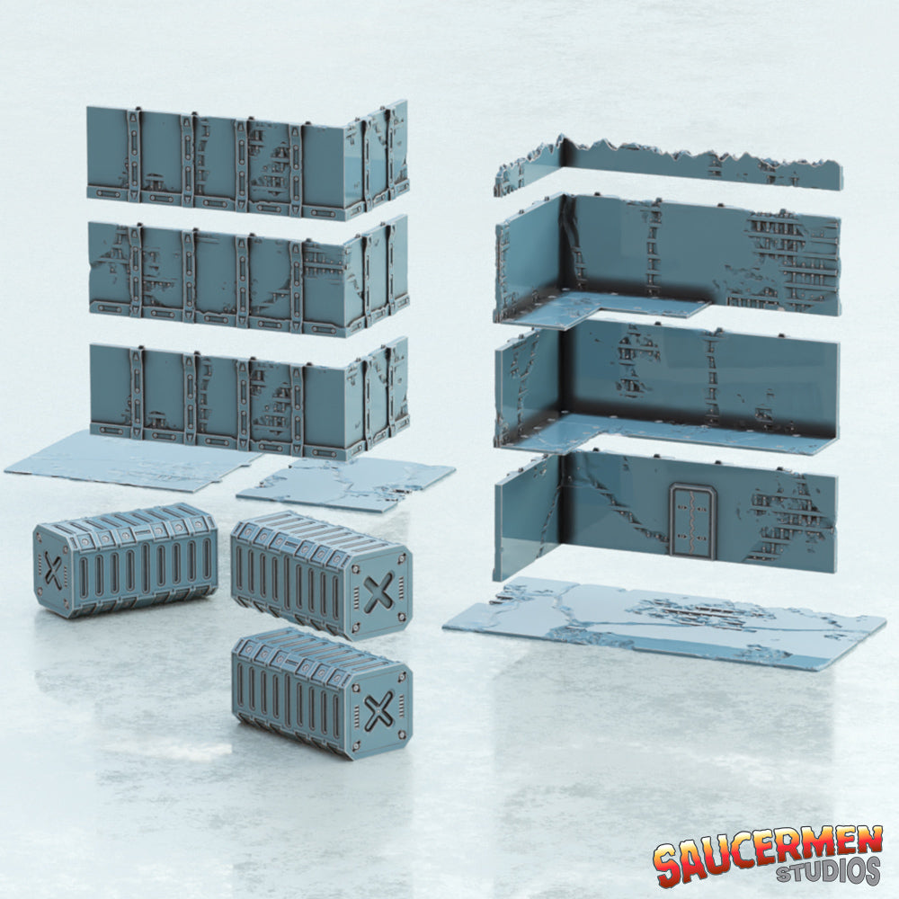 40K Tournament Terrain – Fractured Concrete Buildings - Sci-Fi Grimdark Miniatures by Saucermen Studios, Wargame Scale 3D Printed - photo 3