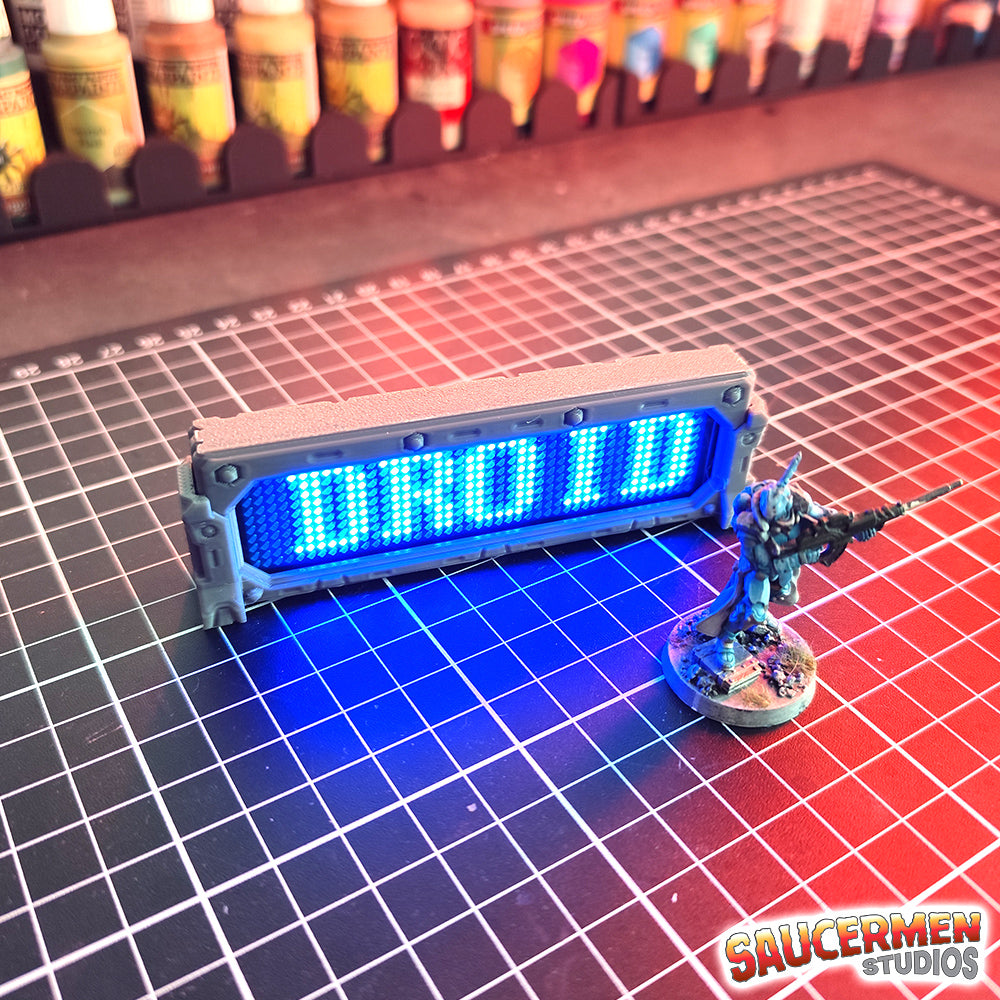 Scatter: LED Sign Billboard - Sci-Fi Grimdark Miniatures by Saucermen Studios, Wargame Scale 3D Printed