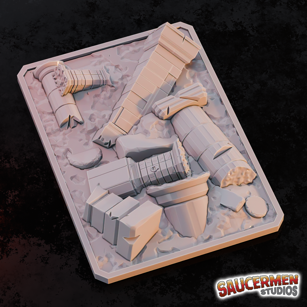 Texture Palette: Broken Pillars - Sci-Fi Grimdark Miniatures by Saucermen Studios, Wargame Scale 3D Printed