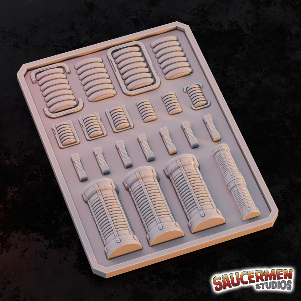 Texture / Practice Palette: Plasma Glow - Sci-Fi Grimdark Miniatures by Saucermen Studios, Wargame Scale 3D Printed