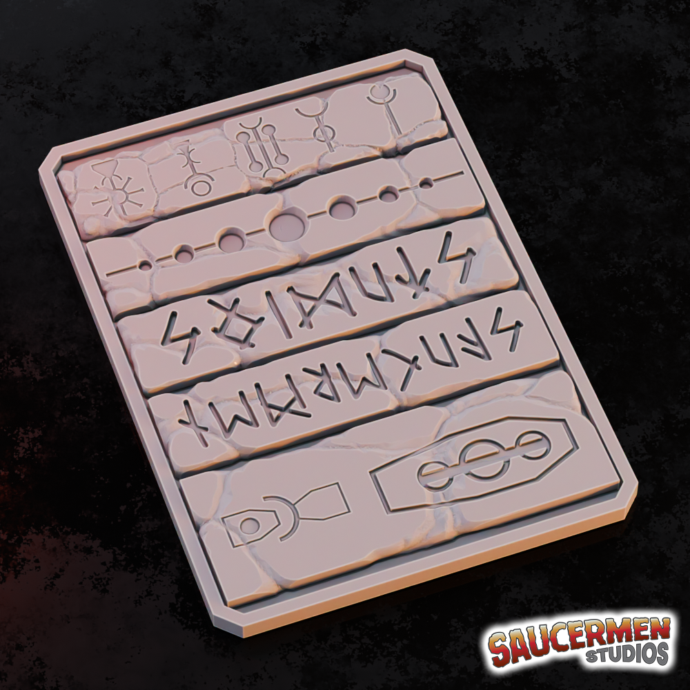Texture / Practice Palette: Ancient Stone Tablets - Sci-Fi Grimdark Miniatures by Saucermen Studios, Wargame Scale 3D Printed