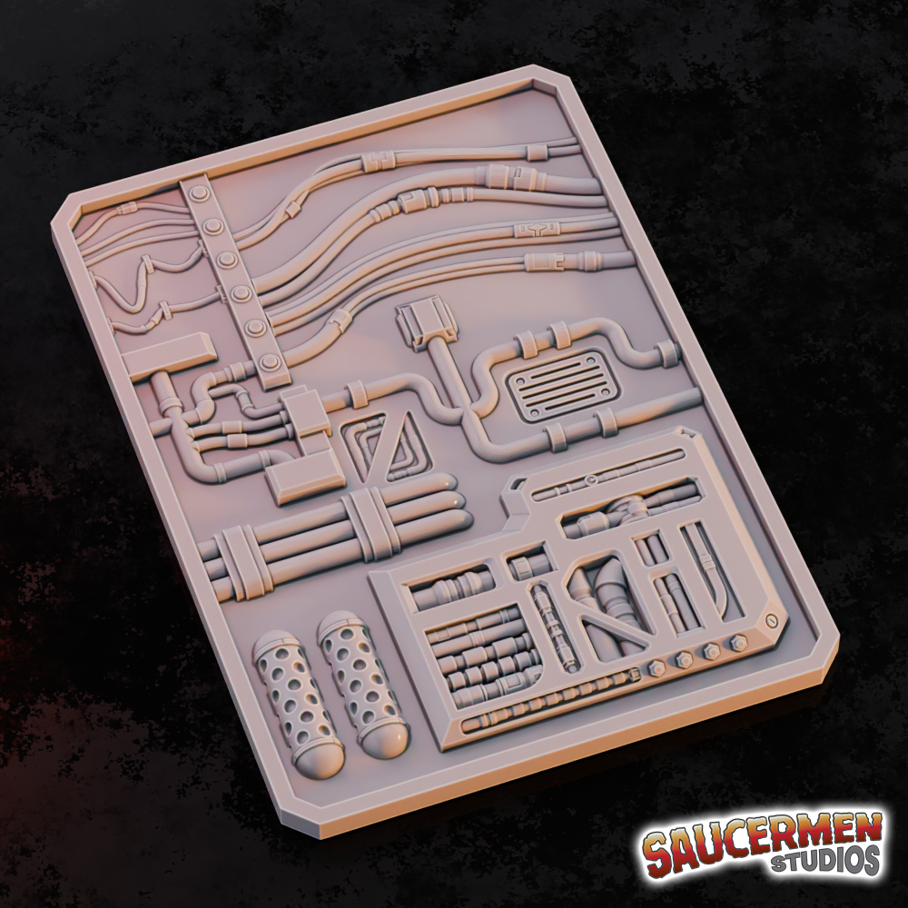 Texture / Practice Palette: Cables & Wires - Sci-Fi Grimdark Miniatures by Saucermen Studios, Wargame Scale 3D Printed