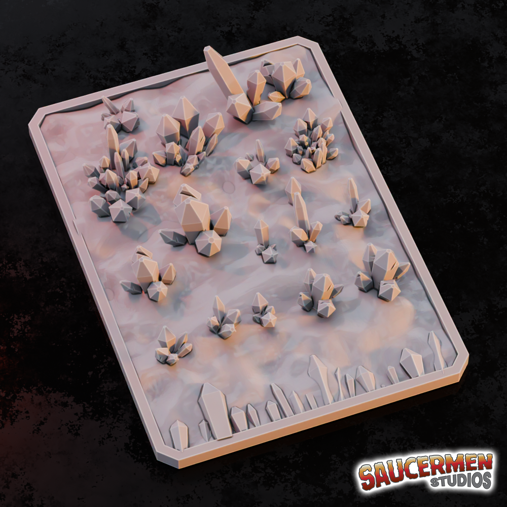 Texture / Practice Palette: Glowing Crystals - Sci-Fi Grimdark Miniatures by Saucermen Studios, Wargame Scale 3D Printed