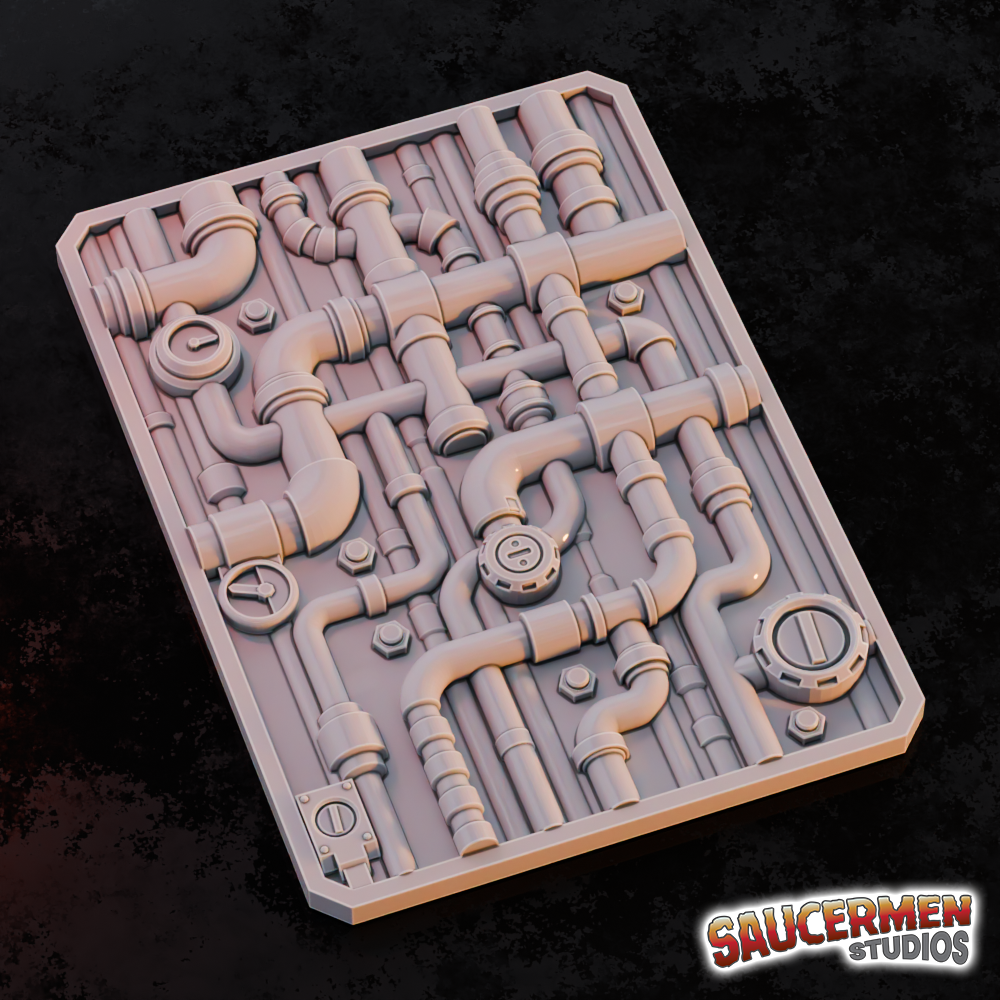 Texture / Practice Palette: Pipes & Plumbing - Sci-Fi Grimdark Miniatures by Saucermen Studios, Wargame Scale 3D Printed