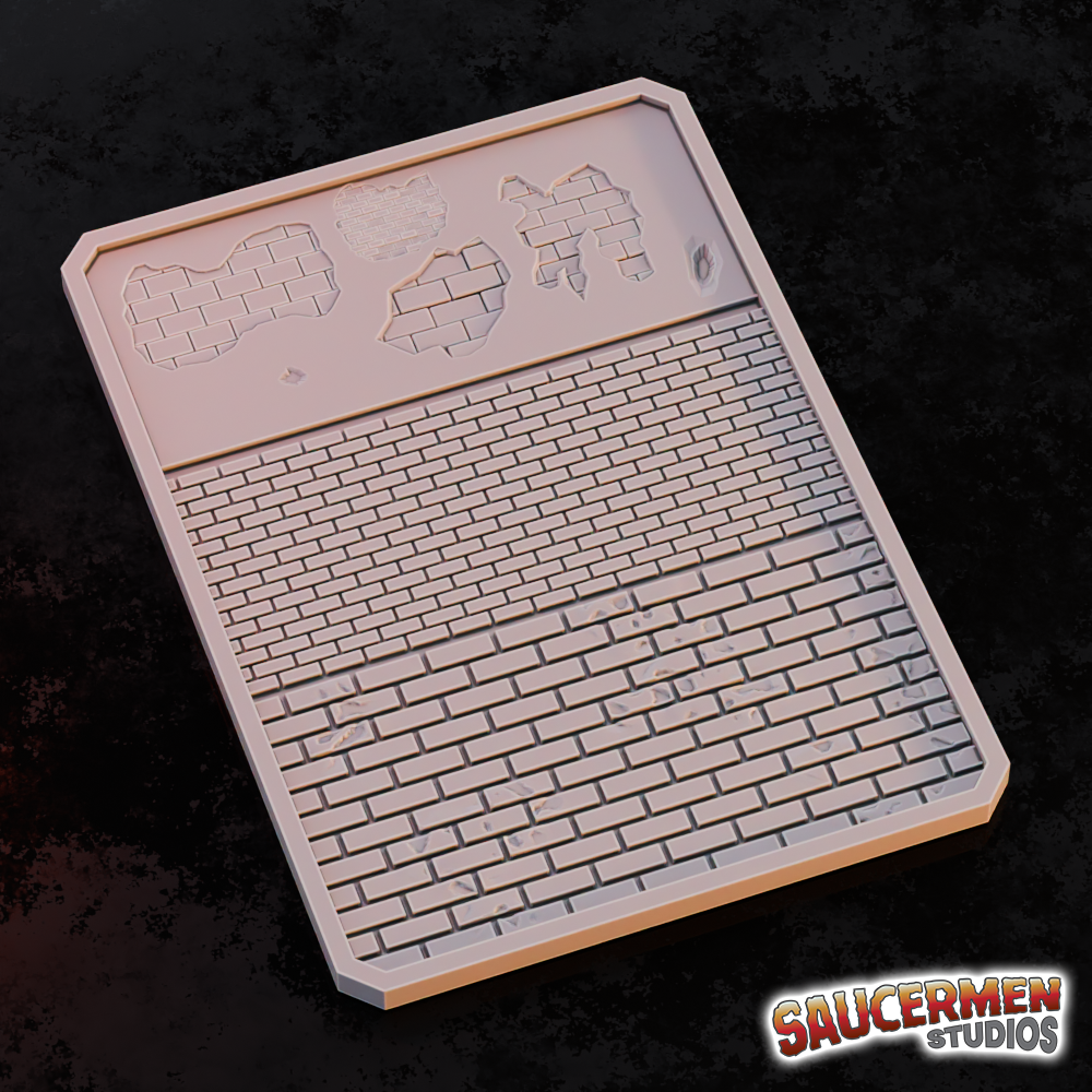 Texture / Practice Palette: Modern Bricks - Sci-Fi Grimdark Miniatures by Saucermen Studios, Wargame Scale 3D Printed
