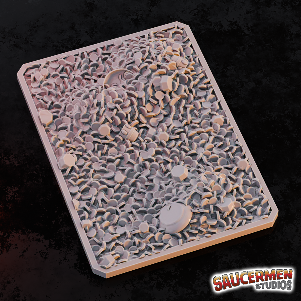 Texture / Practice Palette:  Treasure & Gold Pile - Sci-Fi Grimdark Miniatures by Saucermen Studios, Wargame Scale 3D Printed