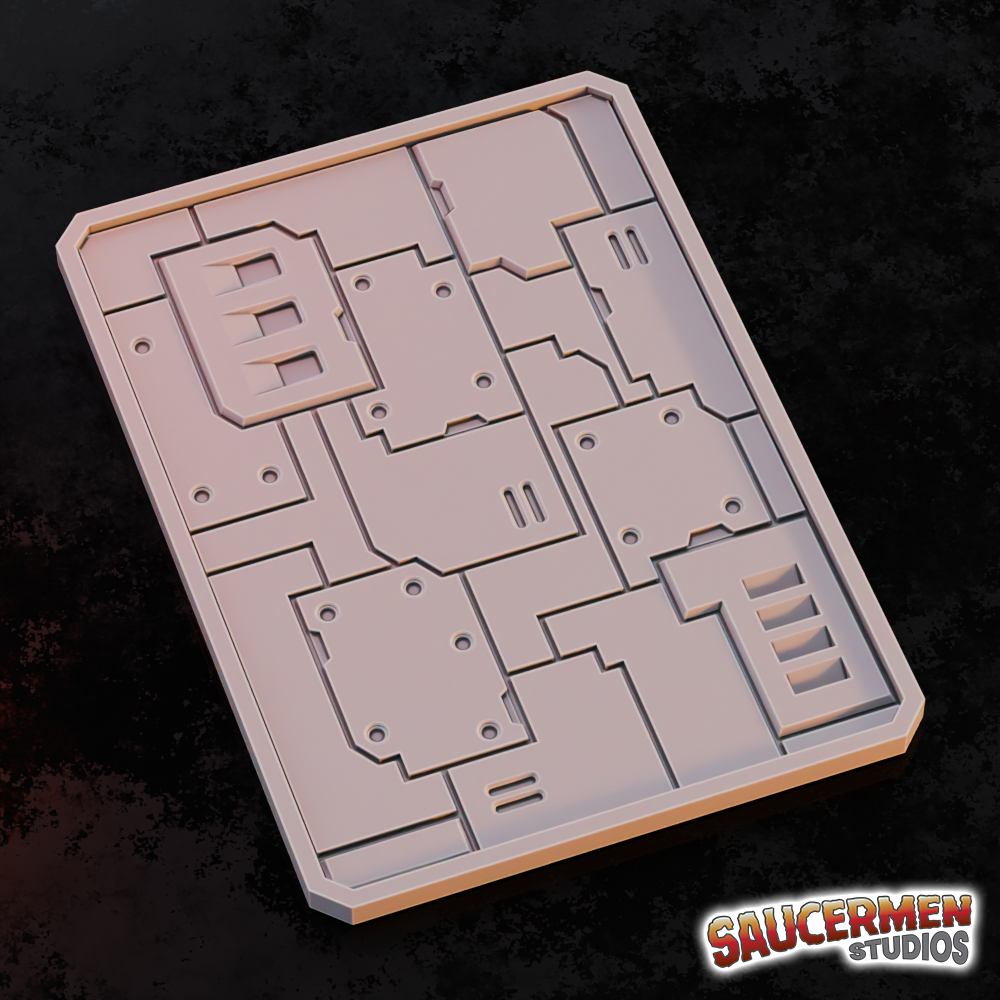Texture / Practice Palette:Starship Hull Plates - Sci-Fi Grimdark Miniatures by Saucermen Studios, Wargame Scale 3D Printed